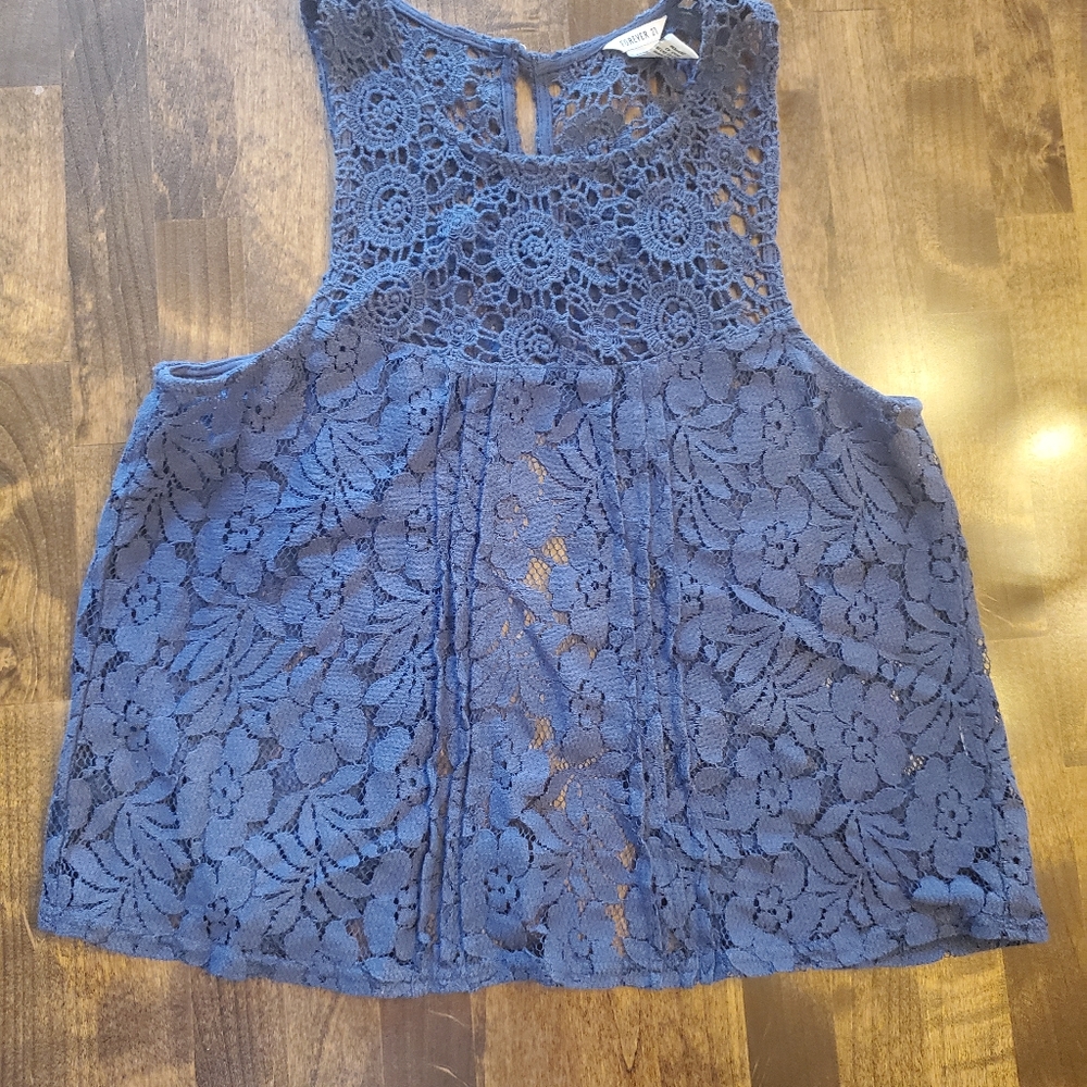 BLUE LACY BLOUSE